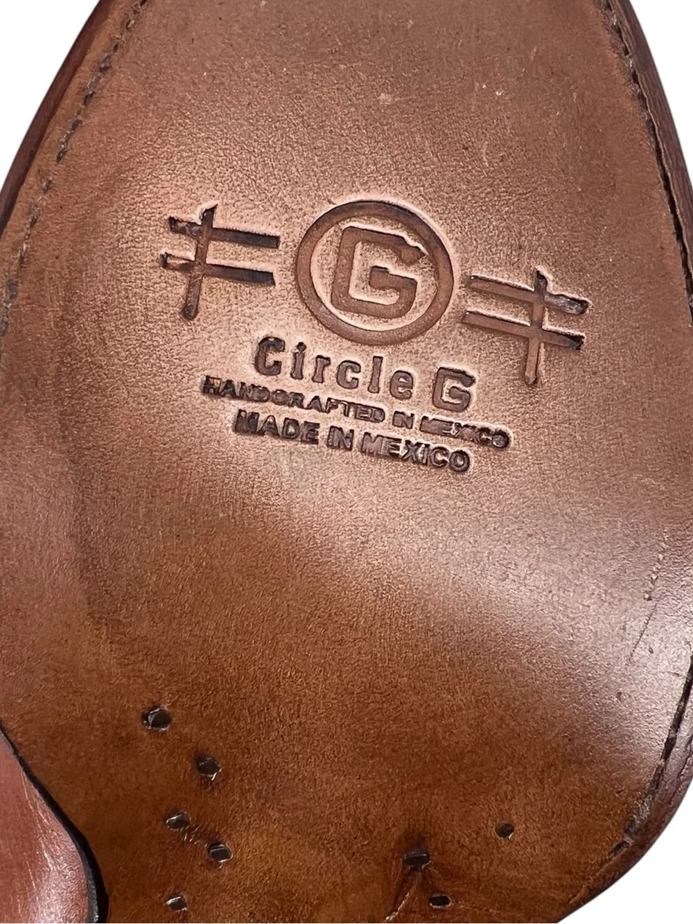 Circle G Corral Leather Snip Toe Ankle Cowboy Boots Embroidered Bronze 9 Western